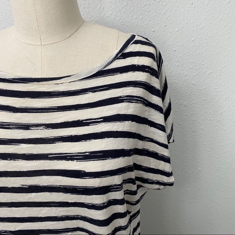 Michael Kors Striped Relaxed Fit  Tie Hem Top - Picture 5 of 7